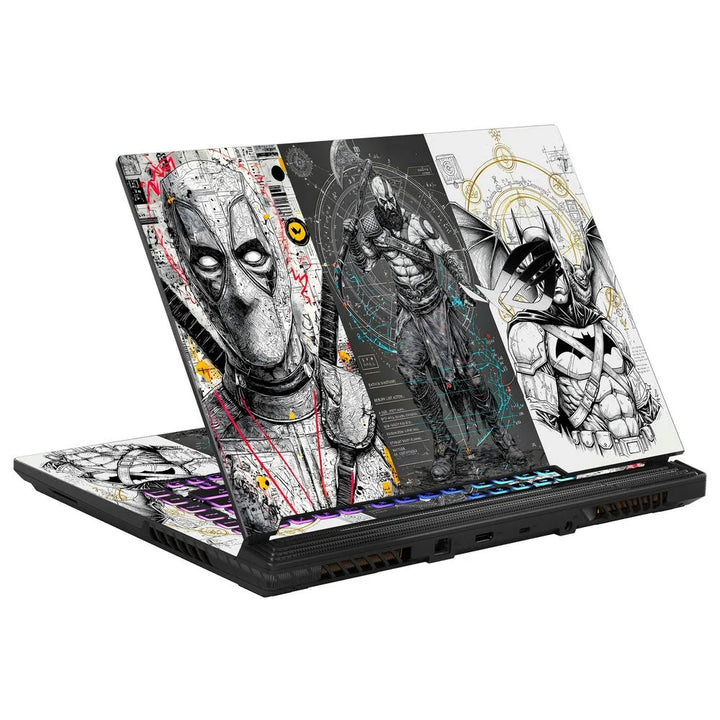 3D Embossed Laptop Skin - Deadpool Wolverine Art