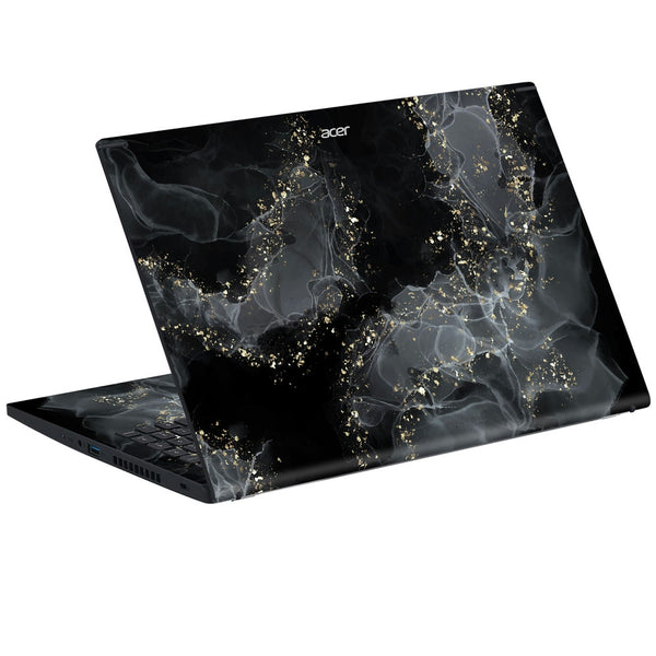 Acer Laptop Skin - Black and Gold Smoke Art