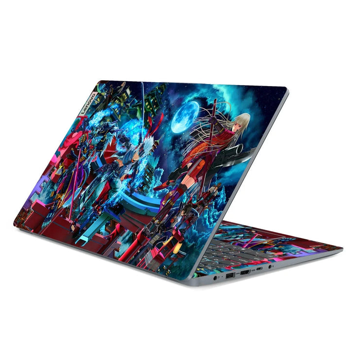3D Embossed Laptop Skin - Futuristic Anime Battle Art