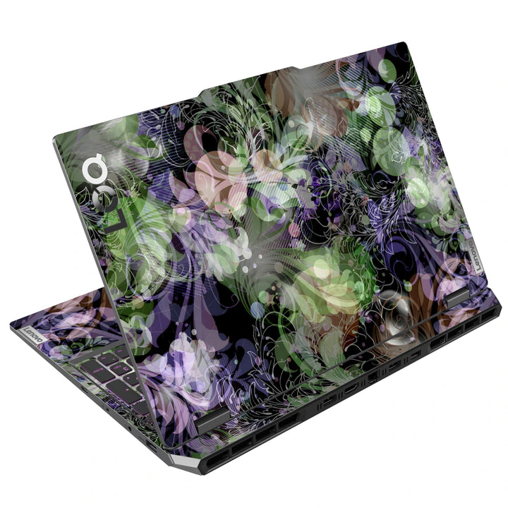 3M Material Textured Embossed Laptop Skin - Gothic Dark Garden Floral Pattern