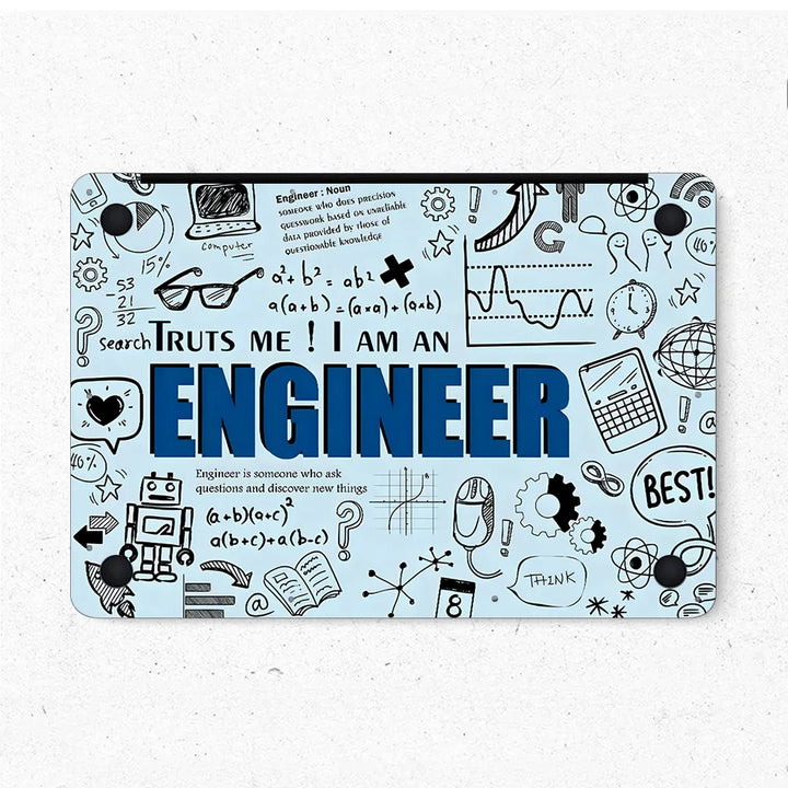 MacBook Laptop Skin - I Am an Engineer Blueprint Doodle