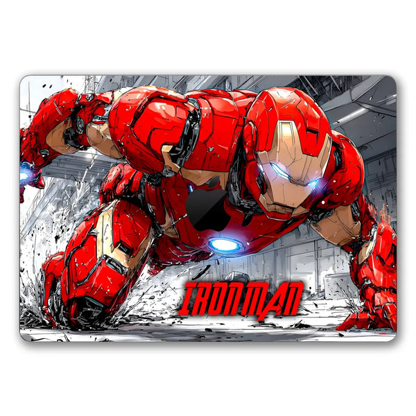 MacBook Laptop Skin - Iron Man Battle Armor Red Glitch