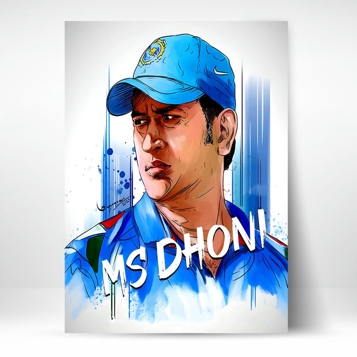 High-Quality Metal Posters Indian Cricketer MS Dhoni MS05