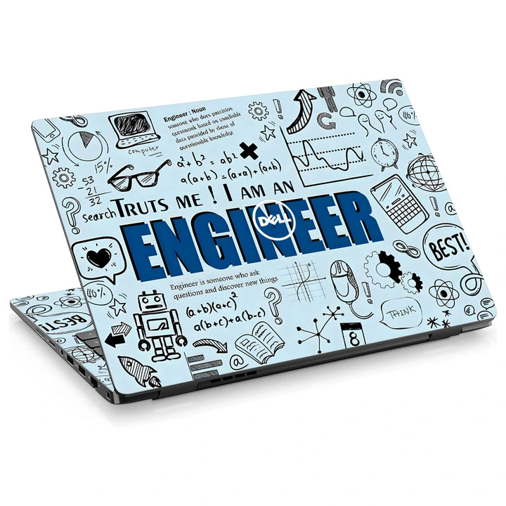 3M Material Textured Embossed Laptop Skin - I Am an Engineer Blueprint Doodle