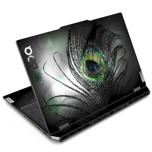 3D Embossed Laptop Skin - Black Feather