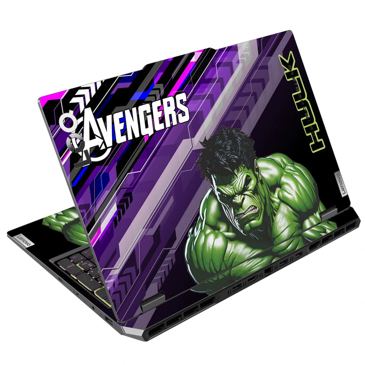 3M Material Textured Embossed Laptop Skin - Hulk Comic Splash Purple Art