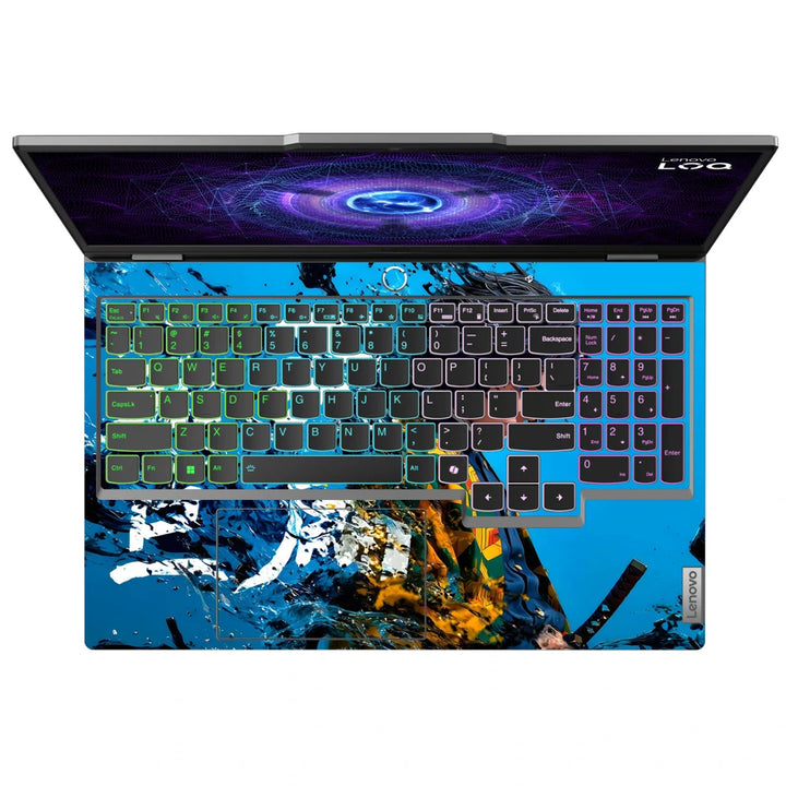 3M Material Textured Embossed Laptop Skin - Demon Slayer Ink Splash Dissolve