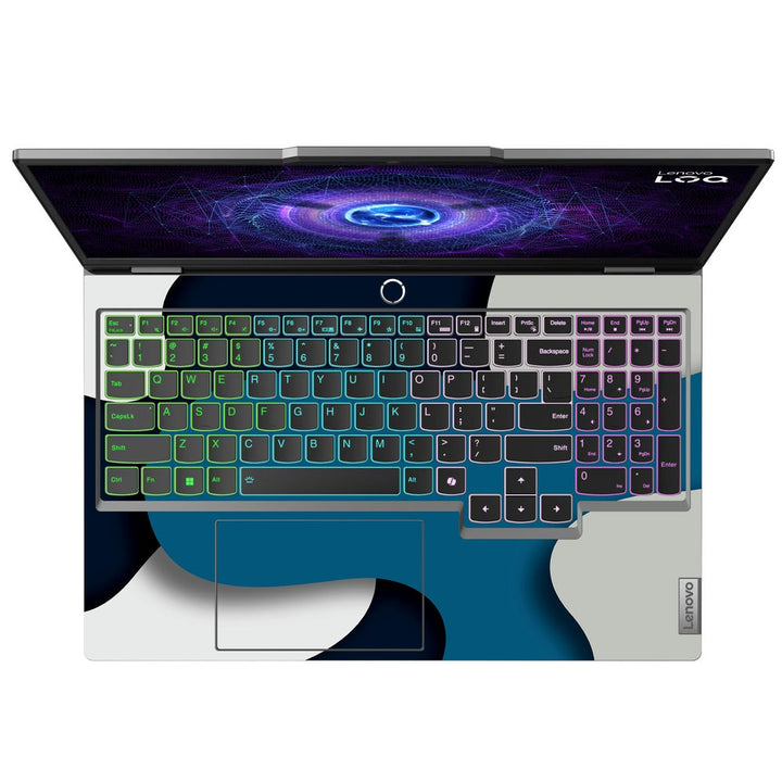 Shop Blue and Gray Abstract Patchwork Laptop Skin for Lenovo LOQ | Buy ...