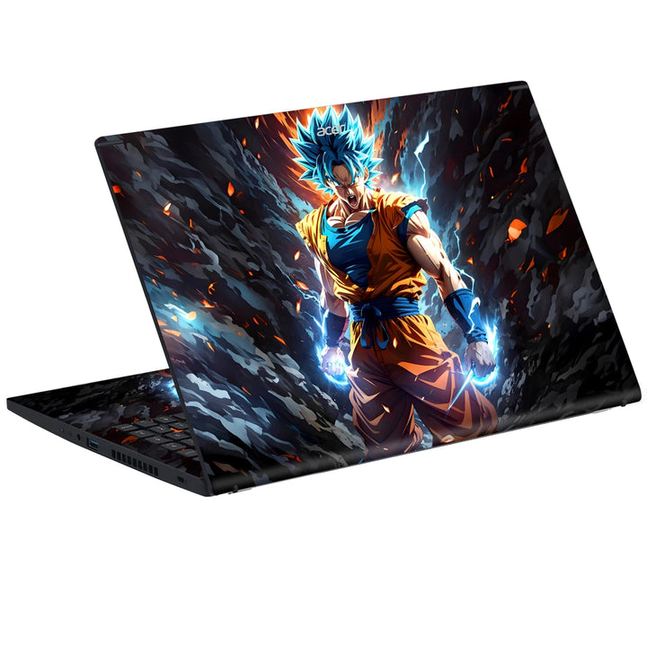 3M Material Textured Embossed Laptop Skin - Dragon Ball Goku Super Saiyan Fire