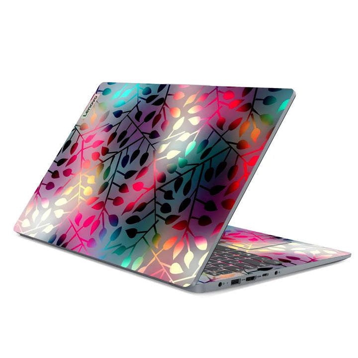 3M Material Textured Embossed Laptop Skin - Abstract Holographic Geometric Leaves