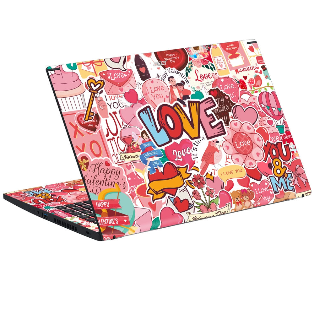 Shop Valentines Day Sticker Bomb Laptop Skin for Acer | Buy Online Now ...