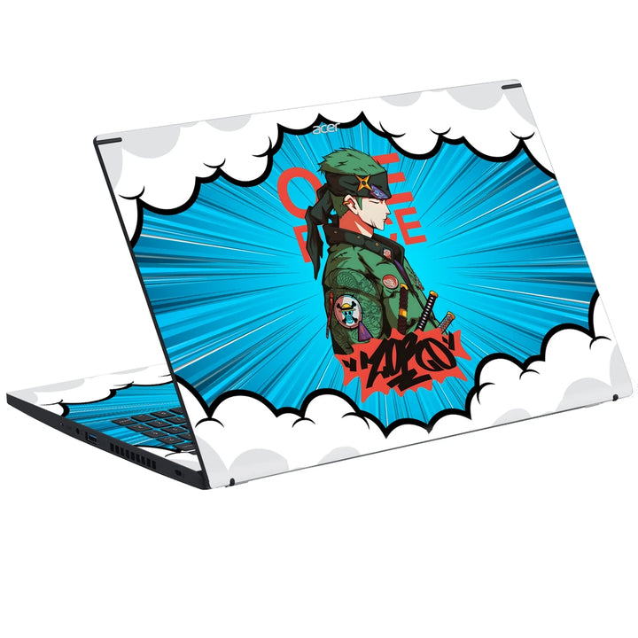3M Material Textured Embossed Laptop Skin - Zoro Pop Art Street Samurai
