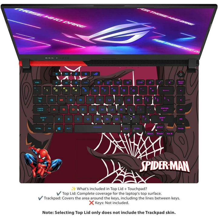 Asus Laptop Skin - Spiderman Hanging on Web