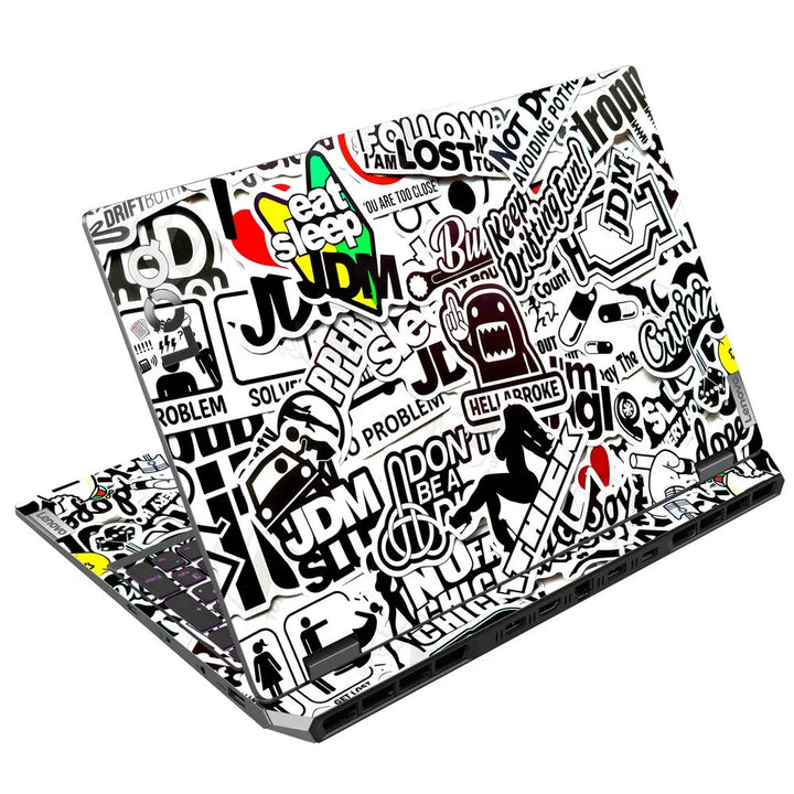 3D Embossed Laptop Skin - JDM Sticker Bomb Style