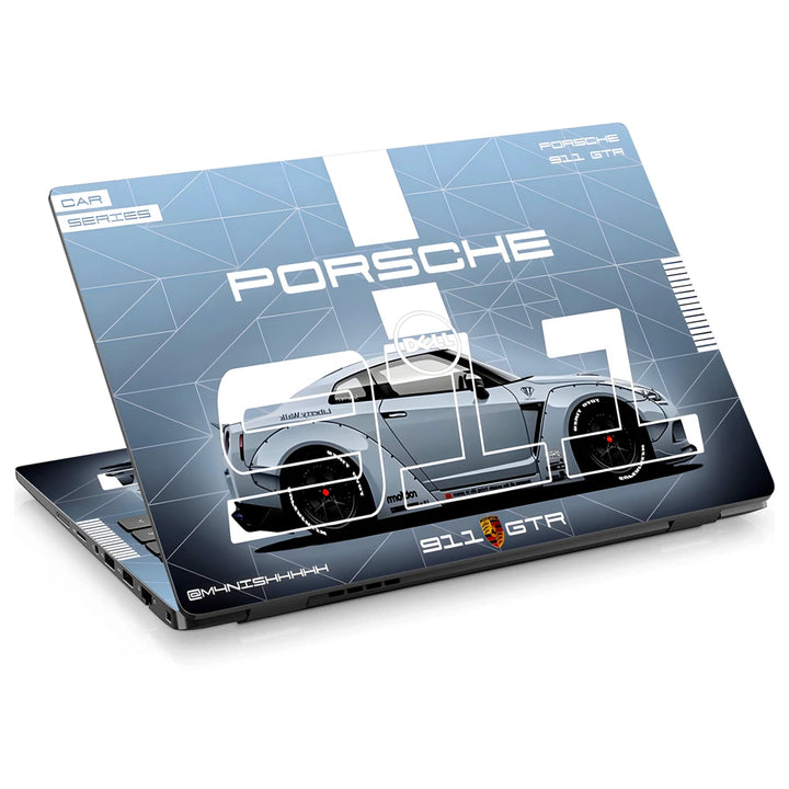 3M Material Textured Embossed Laptop Skin - Porsche 911 Technical Blueprint