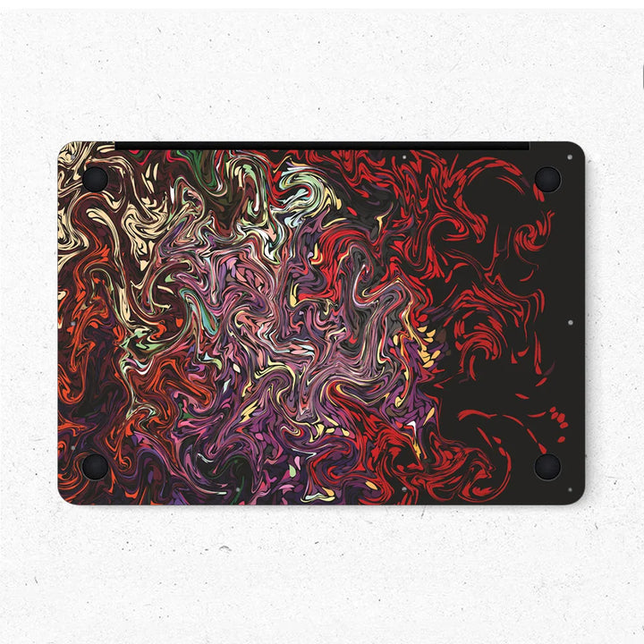 MacBook Laptop Skin - Abstract Dark Red Liquid Swirls