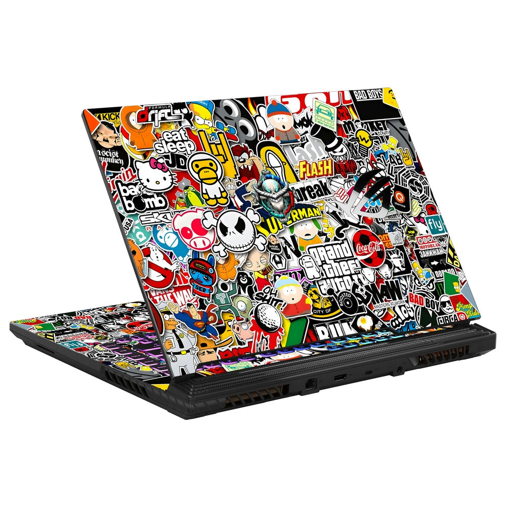 Shop Sticker Bomb Laptop Skin for Asus Buy Online Now SkinsLegend