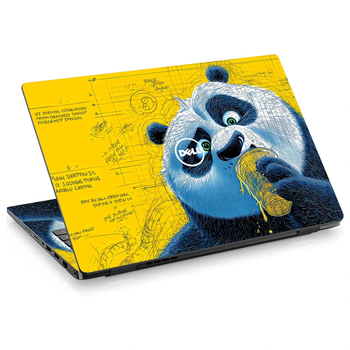 3M Material Textured Embossed Laptop Skin - Kung Fu Panda Po Yellow Pop Art