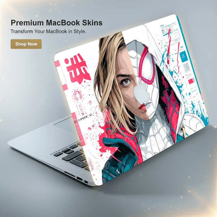 MacBook Laptop Skin - Spider-Gwen Spider-Verse Pop Art