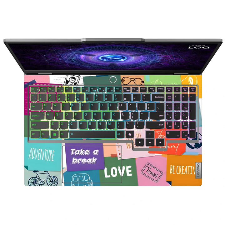 3M Material Textured Embossed Laptop Skin - Abstract Pop Art Inspirational Collage