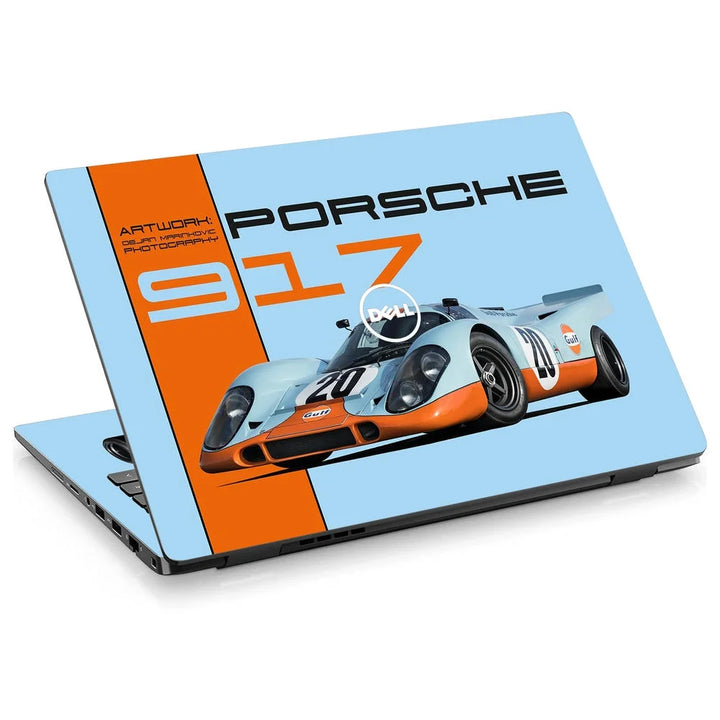 3D Embossed Laptop Skin - Porsche 917 Orange
