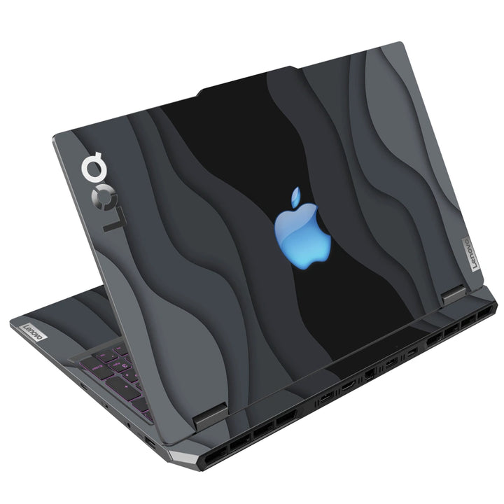 3M Material Textured Embossed Laptop Skin - Apple Blue Glow Paper Cutout