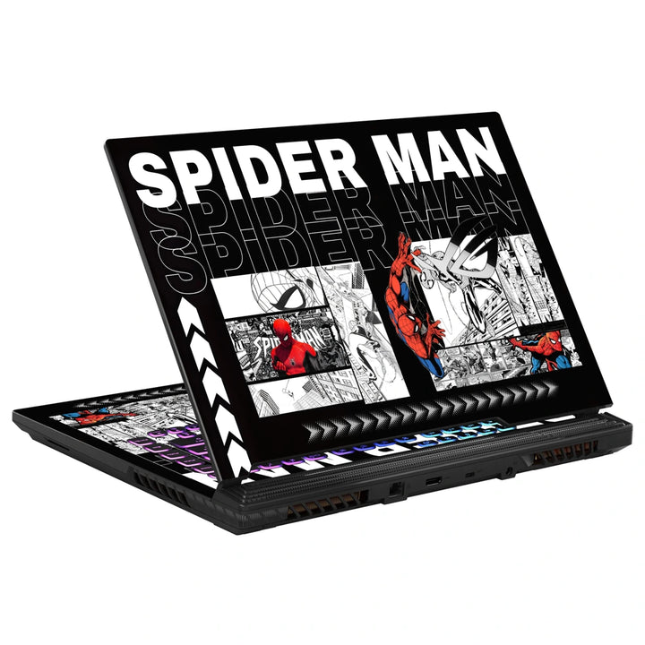 3M Material Textured Embossed Laptop Skin - Spider-Man Pop Art Comic Print
