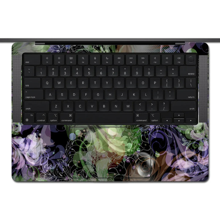MacBook Laptop Skin - Gothic Dark Garden Floral Pattern