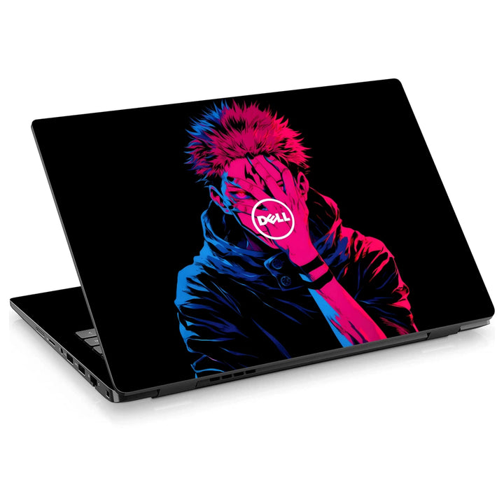3M Material Textured Embossed Laptop Skin - Jujutsu Kaisen Neon Sukuna Shadow
