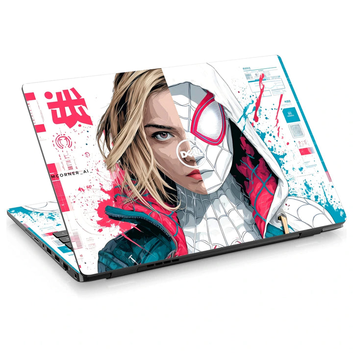 3M Material Textured Embossed Laptop Skin - Spider-Gwen Spider-Verse Pop Art