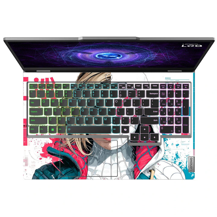 3M Material Textured Embossed Laptop Skin - Spider-Gwen Spider-Verse Pop Art