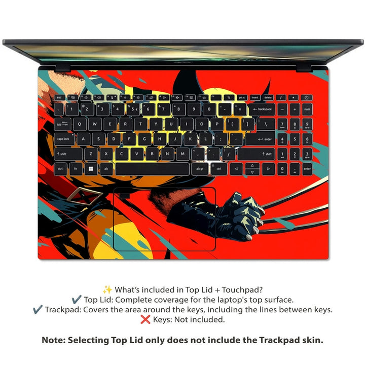 Acer Laptop Skin - Wolverine Action Splash