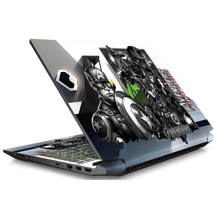 3M Material Textured Embossed Laptop Skin - Avengers Monochromatic Battle for Earth