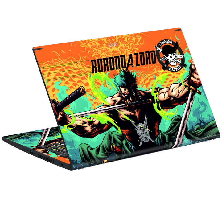 3M Material Textured Embossed Laptop Skin - One Piece Roronoa Zoro Three Swords