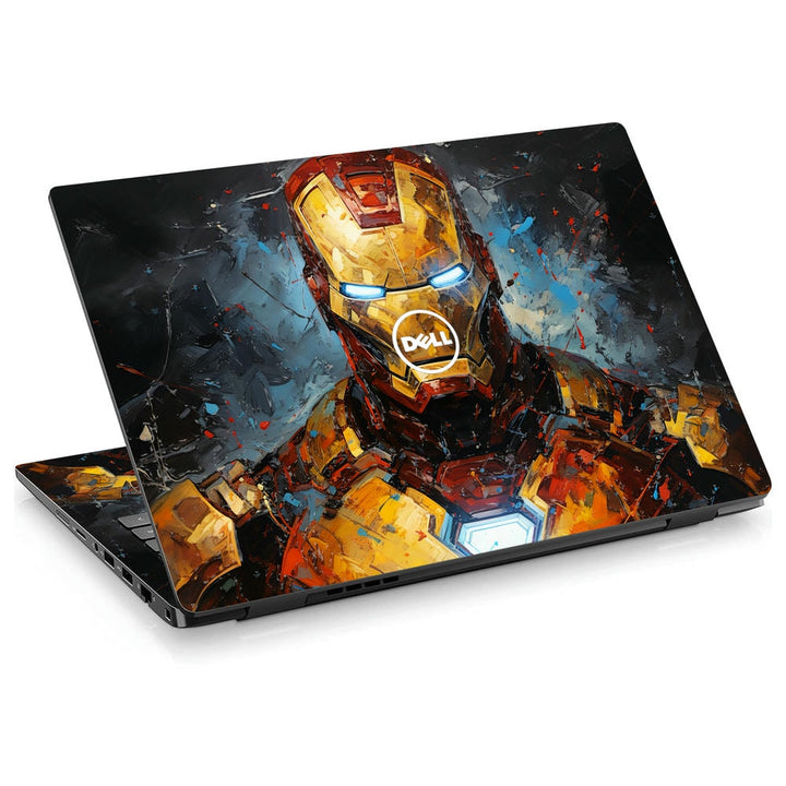 3D Embossed Laptop Skin - Iron Man Brush Stroke Art