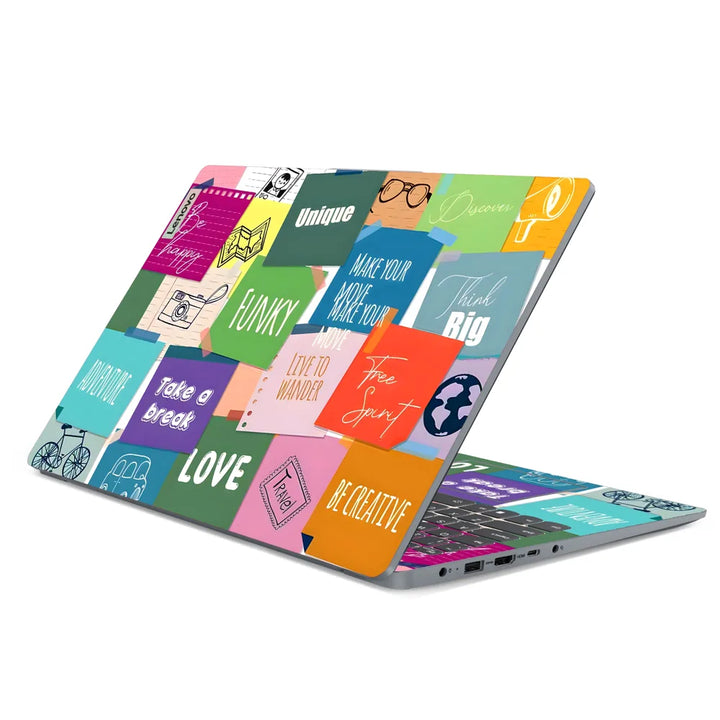 3M Material Textured Embossed Laptop Skin - Abstract Pop Art Inspirational Collage