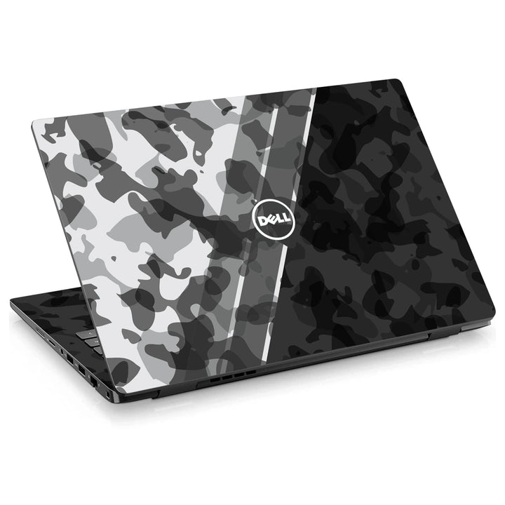 3M Material Textured Embossed Laptop Skin - Digital White Grey Geometric Camo