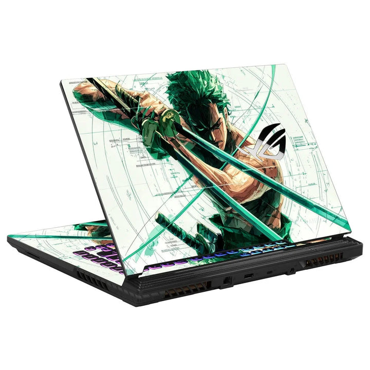 3D Embossed Laptop Skin - Zoro One Piece Green