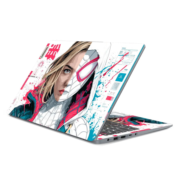 3M Material Textured Embossed Laptop Skin - Spider-Gwen Spider-Verse Pop Art