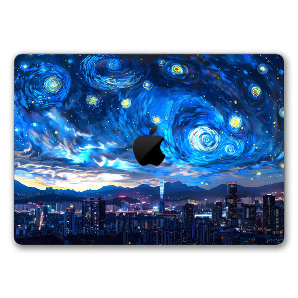 MacBook Laptop Skin - Starry Night Vincent Van Gogh Cityscape