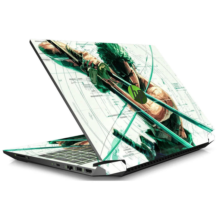 3D Embossed Laptop Skin - Zoro One Piece Green