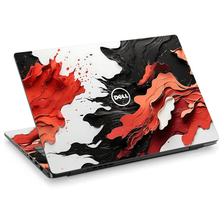 Red Black Ink Art 3D Embossed Laptop Skin | Buy Online Now – SkinsLegend