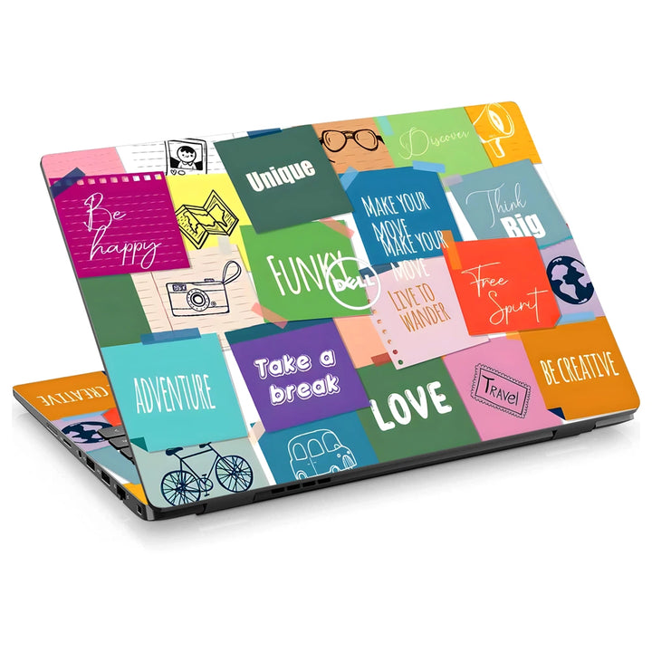 3M Material Textured Embossed Laptop Skin - Abstract Pop Art Inspirational Collage