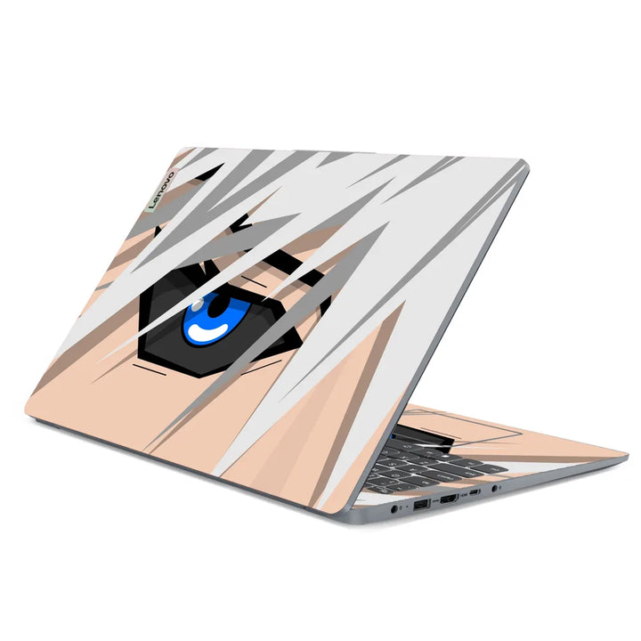 3M Material Textured Embossed Laptop Skin - Minimalist White Hair Blue Eye