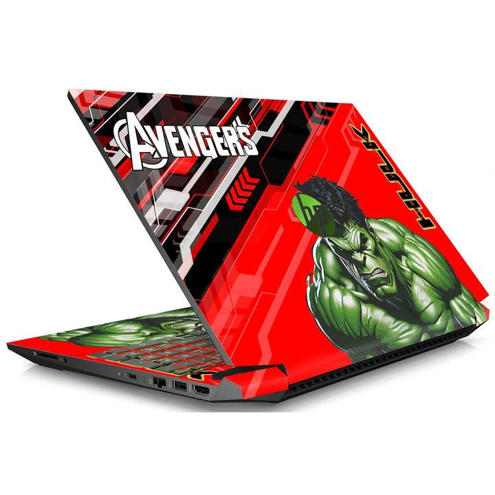 3M Material Textured Embossed Laptop Skin - Hulk Red Tech Grunge Art