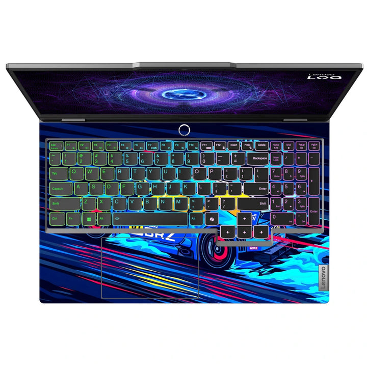 3M Material Textured Embossed Laptop Skin - Subaru BRZ Red Neon Cyberpunk Car