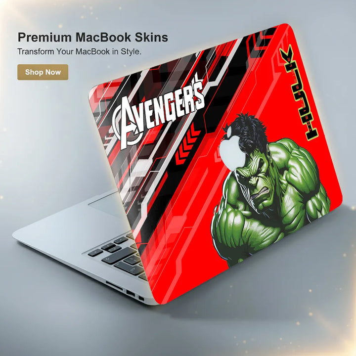 MacBook Laptop Skin - Hulk Red Tech Grunge Art