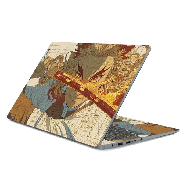 3D Embossed Laptop Skin - Samurai Sketch