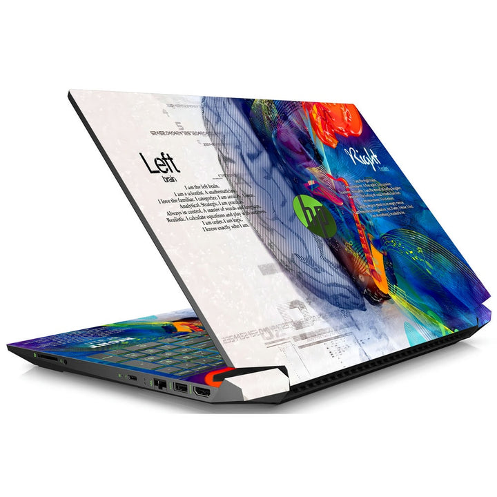 3D Embossed Laptop Skin - Left Right Blue Brain