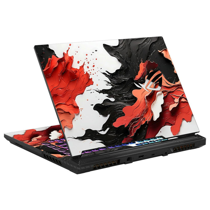 Red Black Ink Art 3D Embossed Laptop Skin | Buy Online Now – SkinsLegend